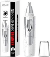 🪒 2021 professional ear and nose hair trimmer clipper - painless facial hair & eyebrow trimmer for men women, waterproof battery-operated trimmer with dual edge blades, easy cleansing - white logo