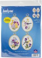 janlynn embroidery 4 inch wildflowers finches logo