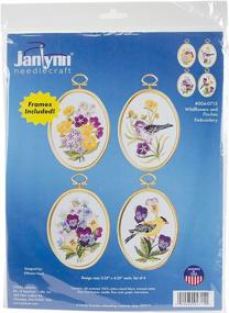 img 1 attached to Janlynn Embroidery 4 Inch Wildflowers Finches