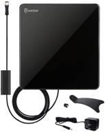 📺 antop flat-panel at-206b indoor tv antenna with advanced gain inline smartpass amplifier and integrated 4g lte filter - 40 to 50 mile range omni-directional reception - sleek piano black design - 10ft cable logo