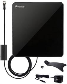 img 4 attached to 📺 ANTOP Flat-Panel AT-206B Indoor TV Antenna with Advanced Gain Inline Smartpass Amplifier and Integrated 4G LTE Filter - 40 to 50 Mile Range Omni-Directional Reception - Sleek Piano Black Design - 10ft Cable