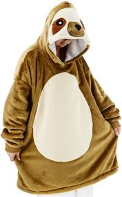 img 2 attached to vavalad Sloth Wearable Blanket Sweatshirt Sherpa Oversized Hoodie TV-Blanket with Sleeves and Pockets for Adults Men Women Teens Unisex One Size Fits All