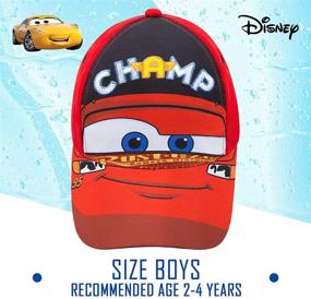 img 1 attached to 🧒 Disney Boys Lightning McQueen Cars Toddler Baseball Cap - Ages 2-4