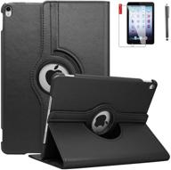 📱 premium ipad case 6th generation with screen protector, stylus & 360° rotating stand - fits ipad 9.7 inch air1 2018/2017 (a1822 a1823) - auto sleep/wake, deep black logo