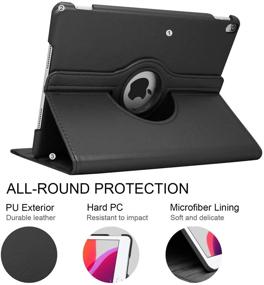 img 2 attached to 📱 Premium iPad Case 6th Generation with Screen Protector, Stylus & 360° Rotating Stand - Fits iPad 9.7 inch Air1 2018/2017 (A1822 A1823) - Auto Sleep/Wake, Deep Black