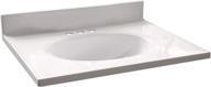 💎 high-quality design house 586180 25-inch cultured marble vanity top: integrated oval bowl, enhanced packaging - sleek solid white finish logo