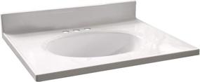 img 4 attached to 💎 High-Quality Design House 586180 25-inch Cultured Marble Vanity Top: Integrated Oval Bowl, Enhanced Packaging - Sleek Solid White Finish