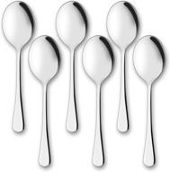 🍴 aoosy 6-piece x-large 9.8 inch stainless steel serving spoons set - ideal for catering, buffet, banquets, and kitchen basics logo