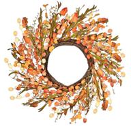 🍂 lskytop 20-inch artificial fall leave wreath for front door - farmhouse thanksgiving festival decor логотип