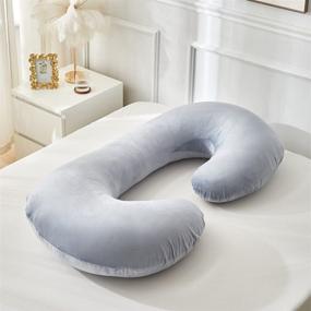 img 1 attached to 🤰 GUBEI C Shaped Maternity Pregnancy Pillow - Full Body Pillow for Pregnant Women with Removable Velvet Cover Grey - Sleep Comfortably