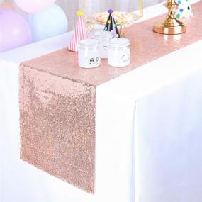 img 3 attached to 💫 Sparkling Elegance: Blxsif Sequin Table Runner Glitter for Glamorous Décor!