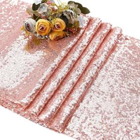 img 1 attached to 💫 Sparkling Elegance: Blxsif Sequin Table Runner Glitter for Glamorous Décor!