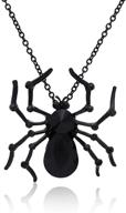 🕷️ statement long necklaces: halloween spider necklace with big black and red crystal spider pendant – perfect costume accessory for halloween party logo