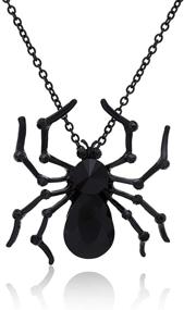 img 4 attached to 🕷️ Statement Long Necklaces: Halloween Spider Necklace with Big Black and Red Crystal Spider Pendant – Perfect Costume Accessory for Halloween Party