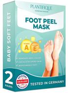 👣 vitamins feet peeling mask 2 pack - dermatologically tested | foot peel mask for cracked heel repair and dead skin removal | baby soft feet exfoliating peel natural treatment by plantifique logo