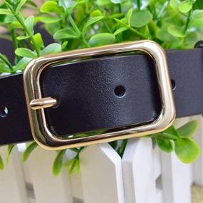 img 2 attached to 👗 Upgrade Your Style with Vonsely Genuine Leather Belts for Women - Stylish Black Belt with Gold Buckle