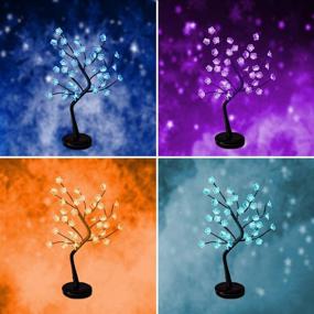 img 2 attached to Multicolor Cherry Blossom Tree Lights: 18 Inch 36 LED Bonsai Tree Lights – Remote Control Night Lights for Bedroom, Living Room, and Festival Table Decor – Ideal Gifts for Women and Teen Girls