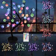 multicolor cherry blossom tree lights: 18 inch 36 led bonsai tree lights – remote control night lights for bedroom, living room, and festival table decor – ideal gifts for women and teen girls логотип