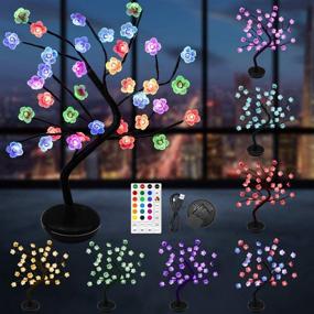 img 4 attached to Multicolor Cherry Blossom Tree Lights: 18 Inch 36 LED Bonsai Tree Lights – Remote Control Night Lights for Bedroom, Living Room, and Festival Table Decor – Ideal Gifts for Women and Teen Girls