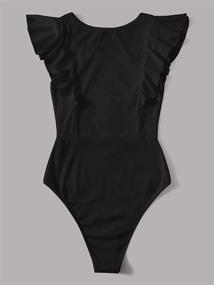img 3 attached to Floerns Womens Ruffled Leotard Bodysuit Women's Clothing