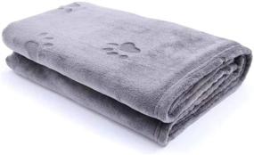 img 4 attached to 🐾 YINXUE 2 Pack Soft Pet Flannel Blanket: 3D Paw Design, 30"x40" Warm Sleep Mat for Dogs and Cats