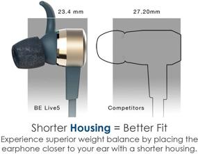 img 2 attached to Беспроводные аудиофильские наушники NuForce BE Live5 с 8-часовой жизнью батареи, поддержкой AAC + aptX, улучшенным басом с большим 8-мм драйвером, инновационным дизайном батареи, алюминиевым корпусом (золотого цвета)