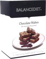 наслаждайтесь белковыми шоколадными вафлями balancediet для здоровой закуски или десерта - идеальные в пятиупаковке! логотип
