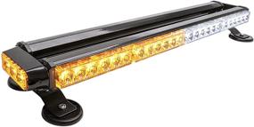 img 4 attached to 🚨 CUMART 26.5" Amber White 54 LED Emergency Warning Snow Plow Strobe Light: Magnetic Base, Double Sided Traffic Advisor, Amber/White (26.5" 54LED)