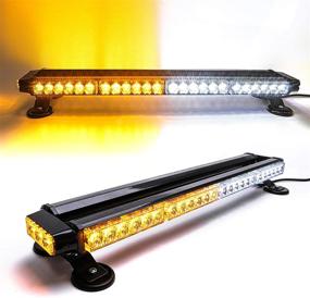 img 3 attached to 🚨 CUMART 26.5" Amber White 54 LED Emergency Warning Snow Plow Strobe Light: Magnetic Base, Double Sided Traffic Advisor, Amber/White (26.5" 54LED)