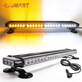 img 2 attached to 🚨 CUMART 26.5" Amber White 54 LED Emergency Warning Snow Plow Strobe Light: Magnetic Base, Double Sided Traffic Advisor, Amber/White (26.5" 54LED)