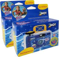 waterproof disposable camera: 35mm underwater film, single use, 400 asa, 27 exposures, 2-pack логотип