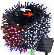 solar christmas lights color changing, 72ft 200 led white and multi color christmas tree lights, waterproof 11 lighting modes outdoor christmas string lights for yard, garden, holiday decor - enhanced seo логотип