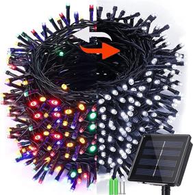 img 4 attached to Solar Christmas Lights Color Changing, 72ft 200 LED White and Multi Color Christmas Tree Lights, Waterproof 11 Lighting Modes Outdoor Christmas String Lights for Yard, Garden, Holiday Decor - Enhanced SEO