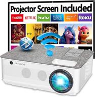 🎥 high definition native 1080p projector with 5g wifi and bluetooth, fangor 8500l outdoor projector with 4k support, home movie projector for tv, pc, hdmi, usb, vga, ios/android [includes 120'' screen] logo