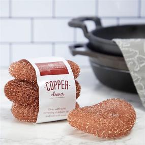 img 3 attached to 🧼 Farmlyn Creek Copper Dish Cleaning Scrubbers, Kitchen Sponge Pads for Washing Dishes (4 Pack)