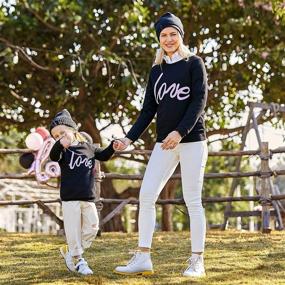img 2 attached to PopReal Mommy and Me Valentine's Day Love Heart Long Sleeve Sweatshirt Set