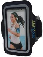 📱 mixxfit adjustable armband case for android google and iphone - fits 6.5" x 4" devices in black logo