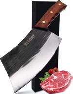 🔪 high carbon steel serbian chef knife – kitory cleaver 7'' forged blade, sharp meat and vegetable chopping knife – full tang butcher knife with ergonomic handle for home & restaurant kitchen logo