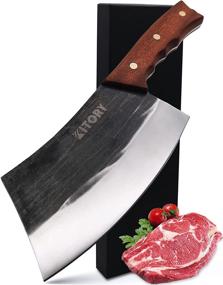 img 4 attached to 🔪 High Carbon Steel Serbian Chef Knife – Kitory Cleaver 7'' Forged Blade, Sharp Meat and Vegetable Chopping Knife – Full Tang Butcher Knife with Ergonomic Handle for Home & Restaurant Kitchen