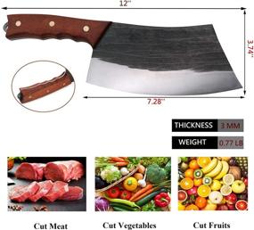 img 3 attached to 🔪 High Carbon Steel Serbian Chef Knife – Kitory Cleaver 7'' Forged Blade, Sharp Meat and Vegetable Chopping Knife – Full Tang Butcher Knife with Ergonomic Handle for Home & Restaurant Kitchen