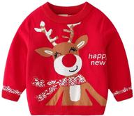 🦌 ilavsun toddler boy girl ugly christmas sweater - double layer knitted funny deer xmas pullover sweater logo