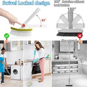 img 1 attached to 🧽 ITTAR Tub and Tile Scrubber Brush: Extendable 2-in-1 Shower Cleaning Brush with Interchangeable Pad for Bathroom, Kitchen, Bathtub, and Floor