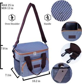 img 2 attached to 👜 Mozing Insulated Lunch Bag – Reusable Lunch Box for Women and Men - Lunch Purse Bag for Work, Outdoor, and School (Blue Stripe)