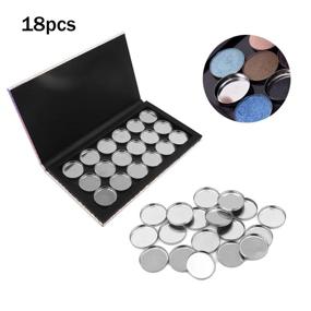 img 3 attached to Rainbow Mermaid Empty Eyeshadow Palette Set with 18 Metal 🌈 Tin Palette Pans, Depotting Spatula Included - DIY Eye Shadow and Blush