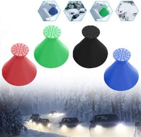 img 4 attached to Magic Cone-Shaped Car Windshield Ice Scrapers - Amare Ampio Round Ice Scraper for Efficient Snow Removal (4 Colors)