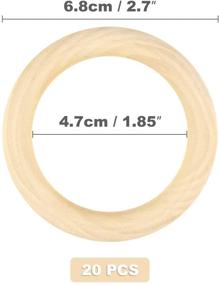 img 3 attached to 🔘 Set of 20 Natural Unfinished Solid Wooden Rings, 70mm, Perfect for Craft DIY and Jewelry Making