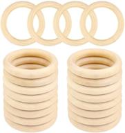 🔘 set of 20 natural unfinished solid wooden rings, 70mm, perfect for craft diy and jewelry making logo