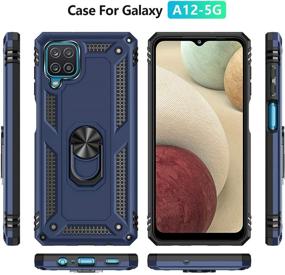 img 3 attached to 📱 Samsung Galaxy A12 Case with Screen Protector - Military Grade, 16ft. Drop Tested Cover with Magnetic Kickstand Car Mount - Blue