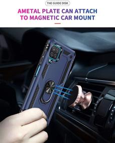 img 1 attached to 📱 Samsung Galaxy A12 Case with Screen Protector - Military Grade, 16ft. Drop Tested Cover with Magnetic Kickstand Car Mount - Blue