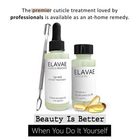 img 1 attached to Elavae Manicure Pedicure Kit: Cuticle Oil, Cuticle Remover Gel Cream, Nail Softener and Strengthener. All Natural Oil with Vitamin E and Nourishing Oils. 3 Piece Kit with Pusher Tool - Enhancing SEO